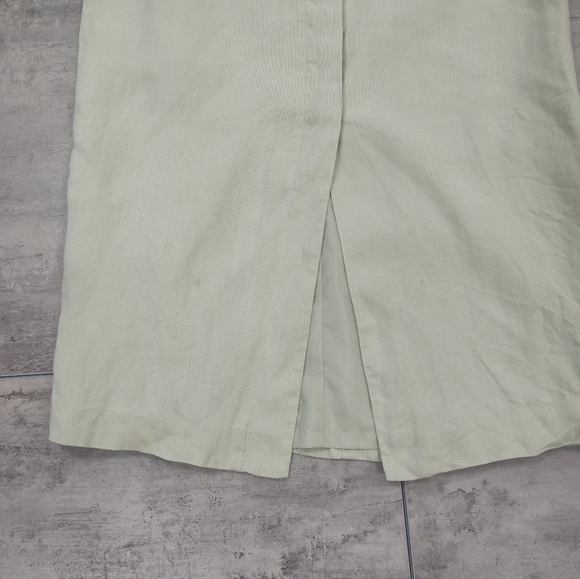 Vintage Talbot's Women's Gauzy Irish Linen Button Light Green Maxi Skirt 10 P - Picture 2 of 13